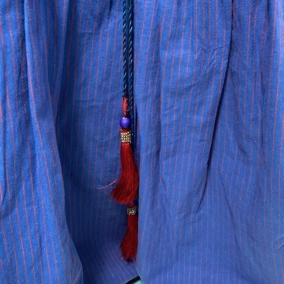 Ethnic by Outfitters Fusion Tunic Dress blue with tassels Sz XS/ S - Picture 4 of 13